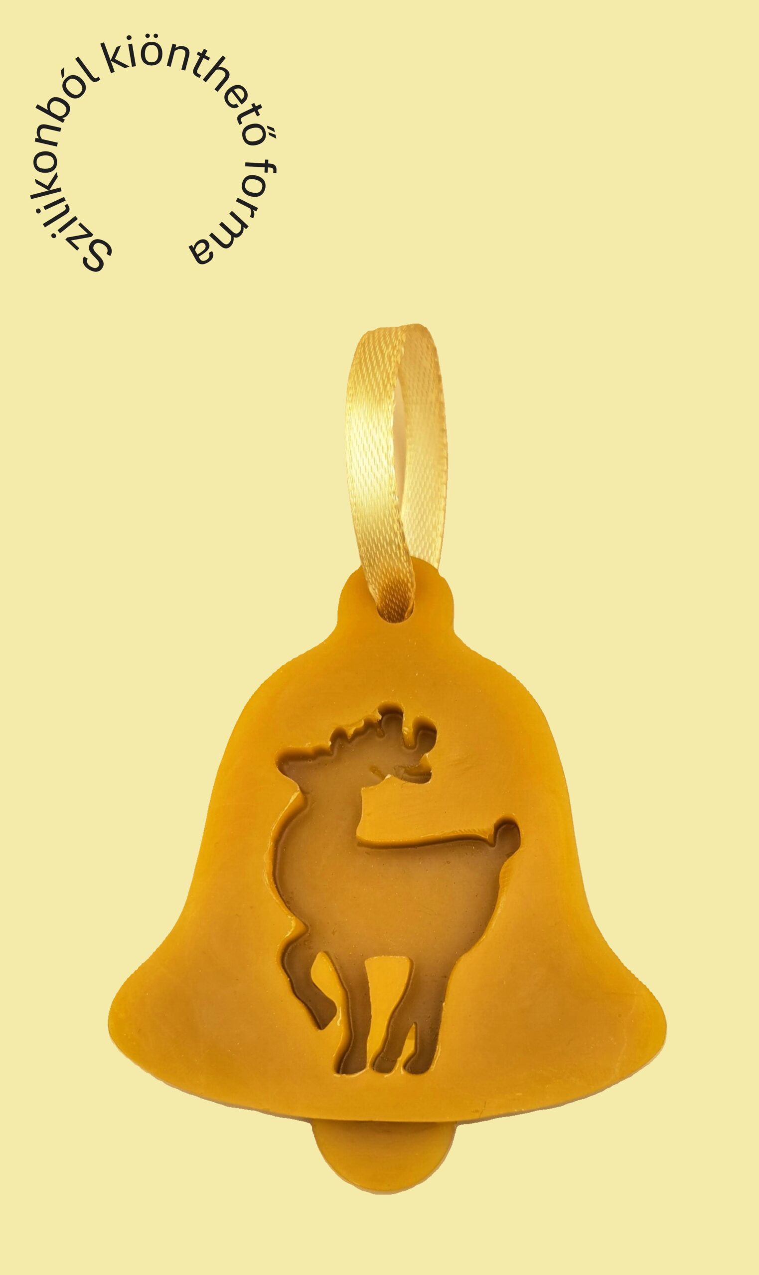 Rénszarvasos csengő akasztós dísz szilikon öntőforma – Profiszilikon Rénszarvasos csengő akasztós dísz szilikon öntőforma – Profiszilikon