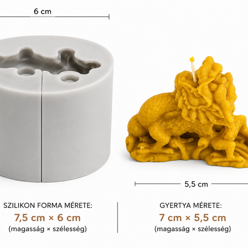 Sárkány szilikon gyertyaöntő forma - Profiszilikon