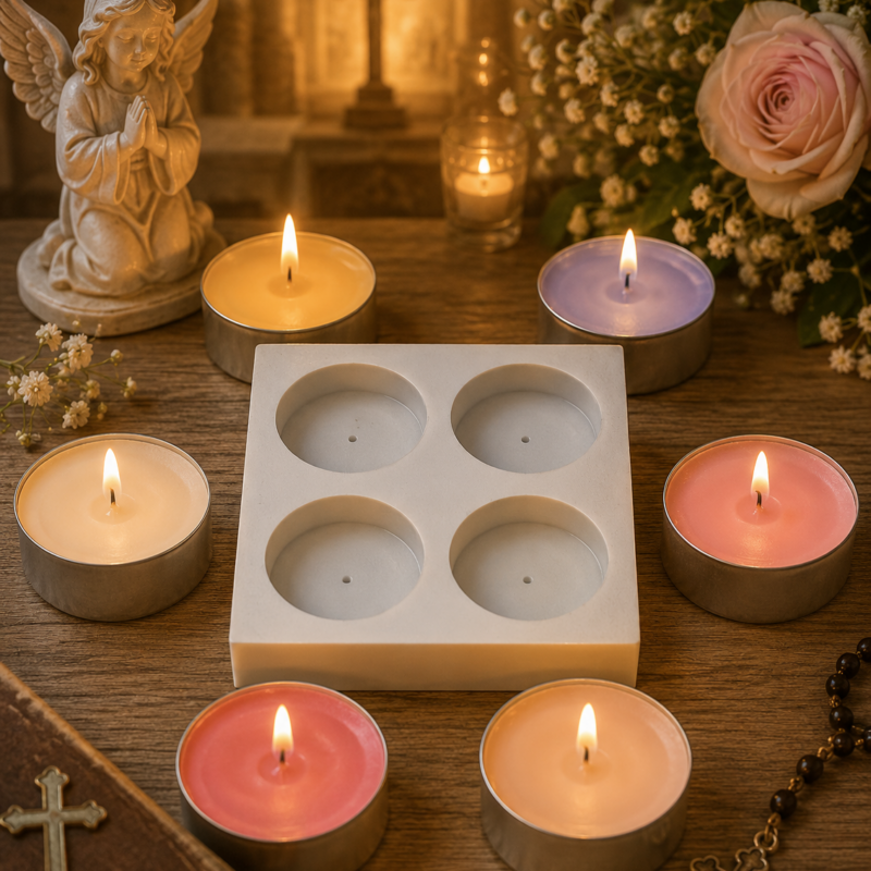 4 darabos mécses szilikon gyertyaöntő forma – Profiszilikon