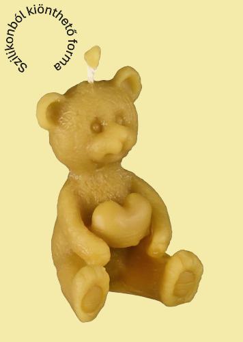 Maci szívecskével szilikon gyertyaöntő forma – Profiszilikon