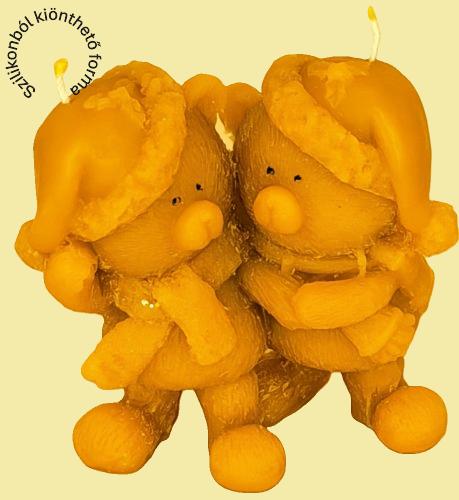 Mikulás sapkás macipár szilikon gyertyaöntő forma Mikulás sapkás macipár szilikon gyertyaöntő forma – Profiszilikon