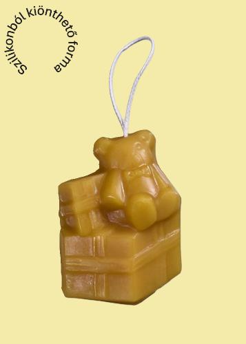 Maci ajándékokkal akasztós dísz szilikon öntőforma Mackó ajándékokkal akasztós dísz szilikon öntőforma – Profiszilikon