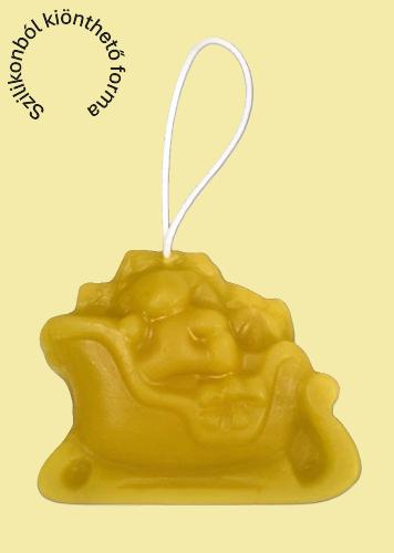 Mikulás szánkóban akasztós dísz szilikon öntőforma – Profiszilikon