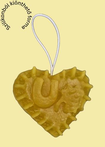 Szerencse szív akasztós dísz szilikon öntőforma – Profiszilikon