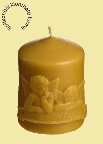 Angyalkás karácsonyi feliratos szálgyertya szilikon gyertyaöntő forma – Profiszilikon