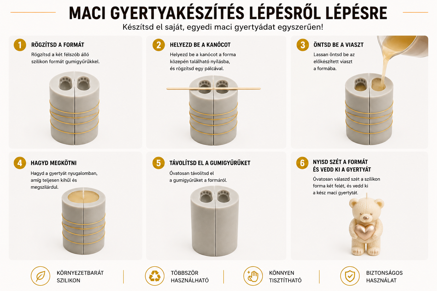 szerelmes maci szilikon gyertyaöntő forma szívvel romantikus gyertya készítéshez szerelmes maci szilikon gyertyaöntő forma szívvel romantikus gyertya készítéshez