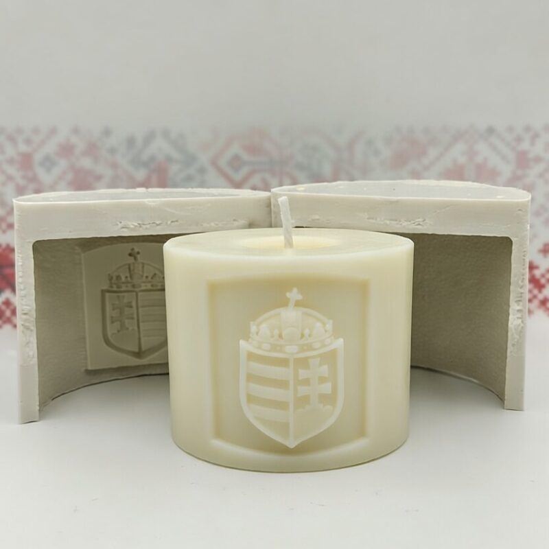 magyar címeres henger szilikon öntőforma részletgazdag gyertya készítéshez