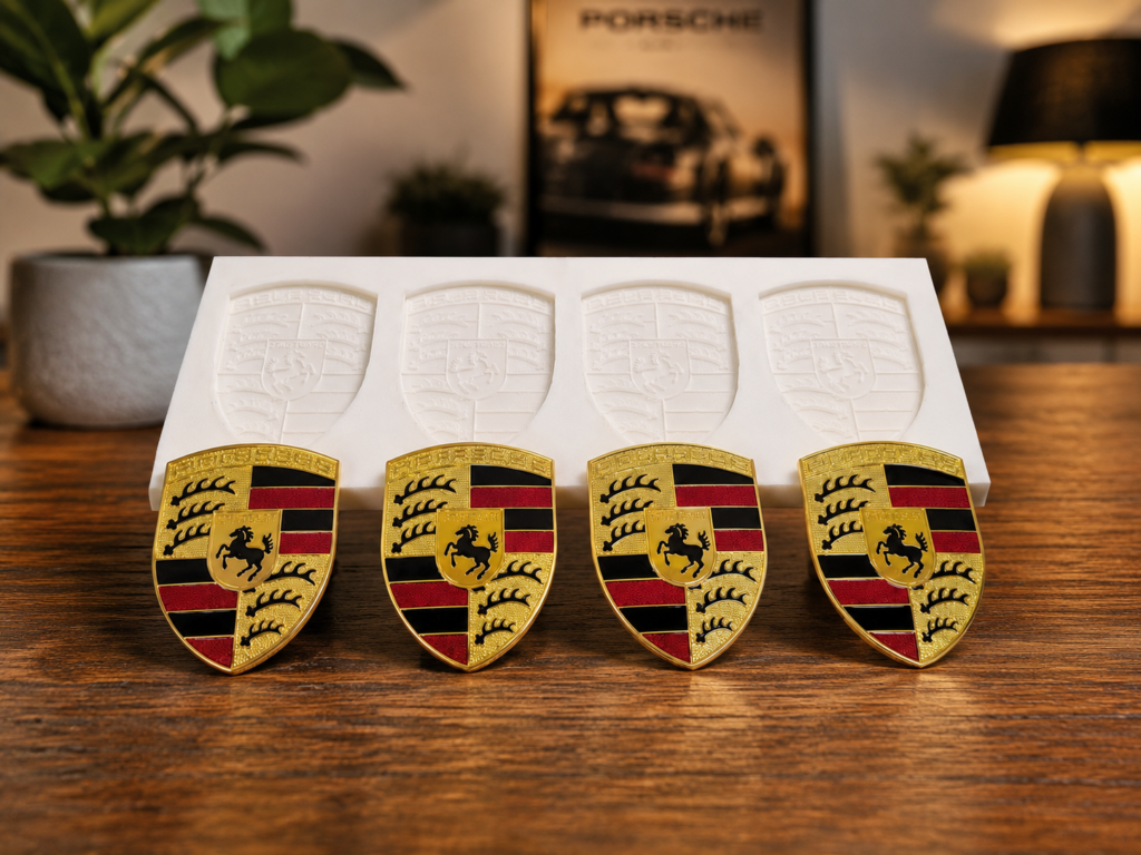 Profiszilikon- Porsche logós csokiöntő szilikon forma