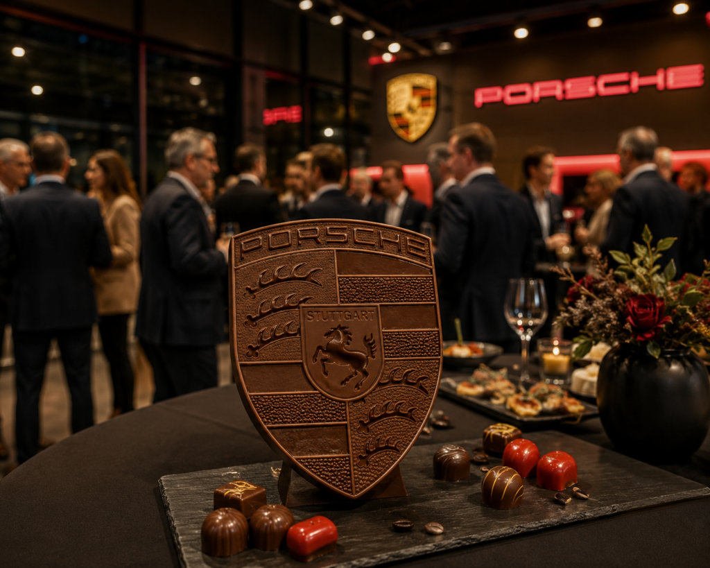 Profiszilikon- Porsche logós csokiöntő szilikon forma